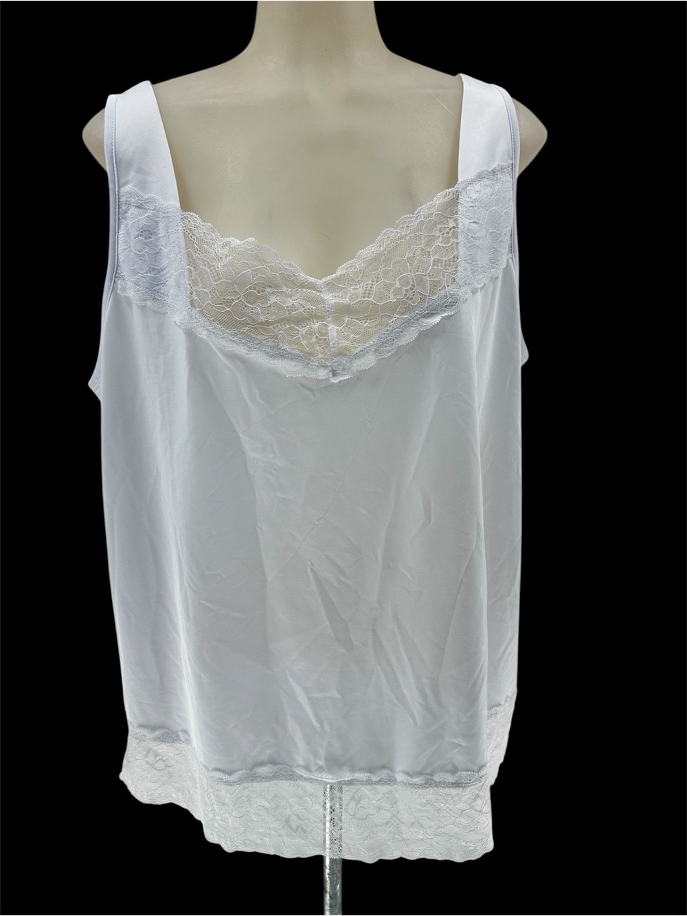 Ellos White Lace Trim Women's Camisole Sz 18/20